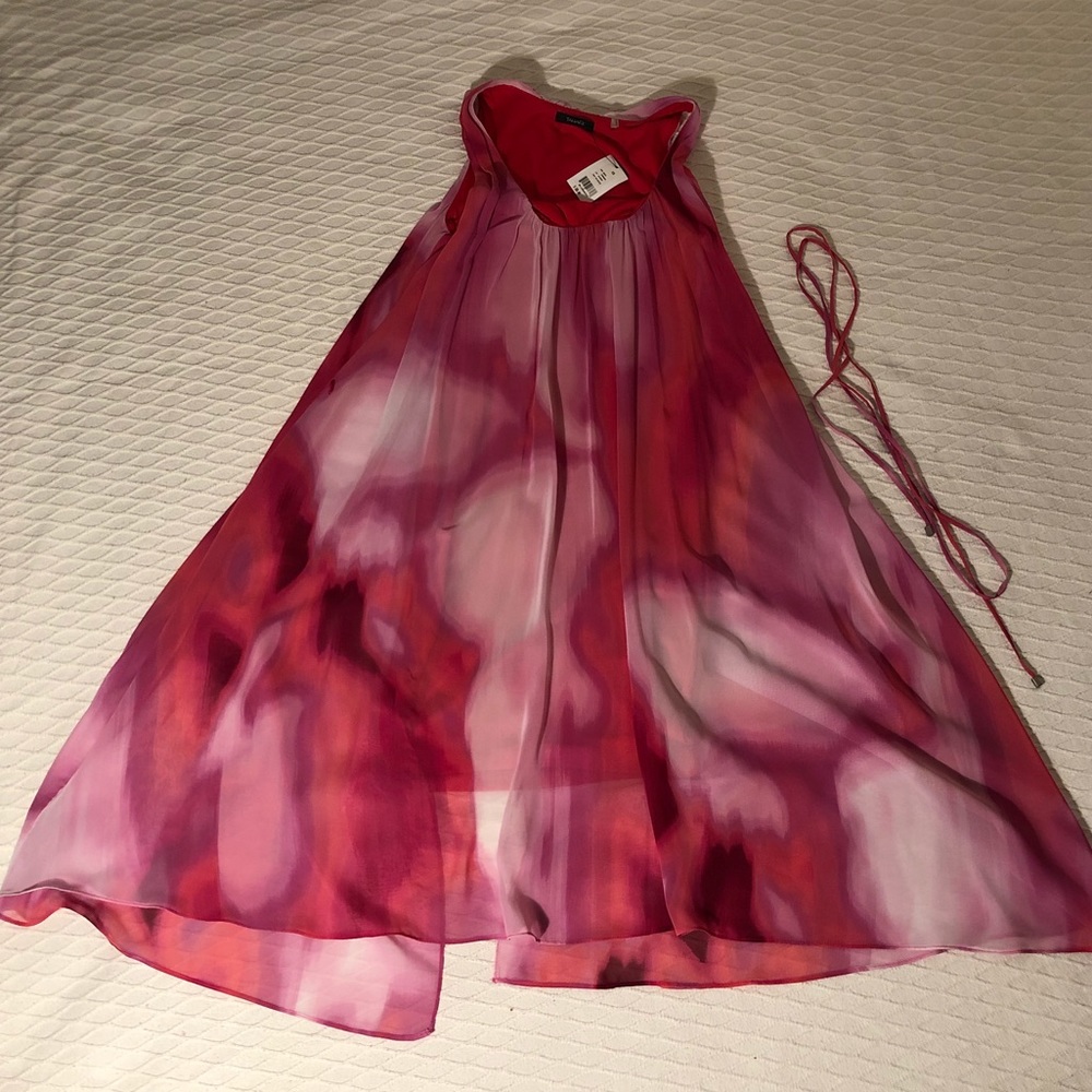 Fuchsia pastel chiffon flowing dress - Picture 2 of 6